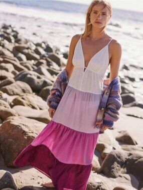 Anthropologie Raya Color Block Maxi Dress